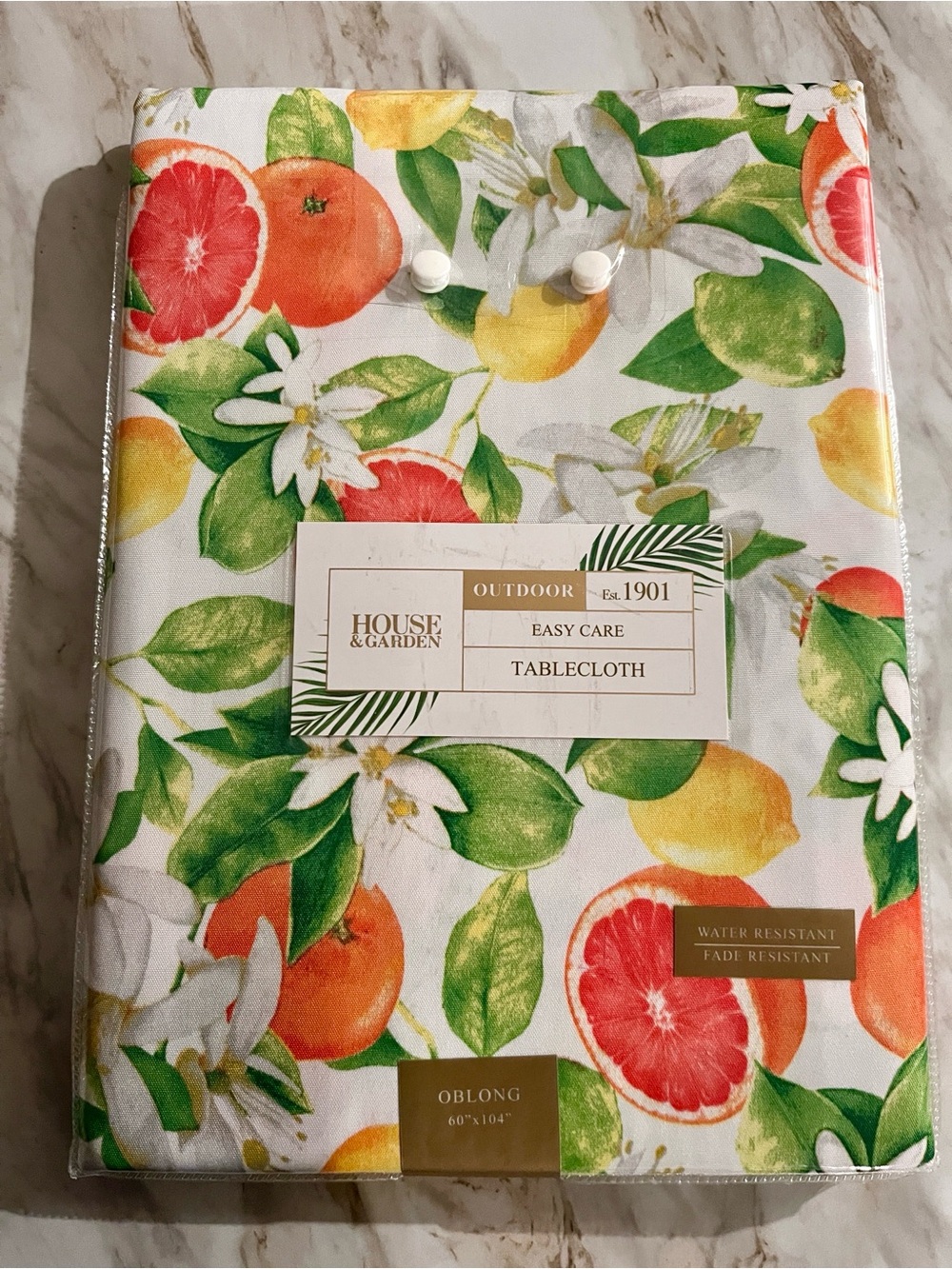 House & Garden Outdoor Citrus Tablecloth